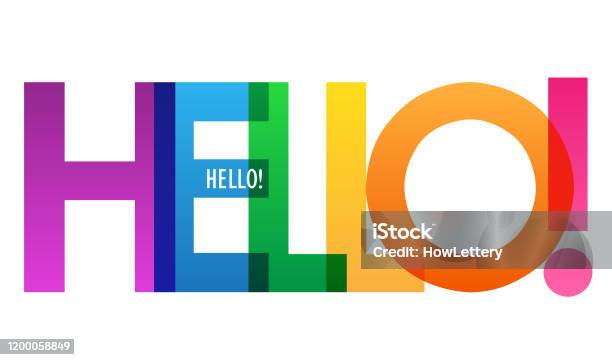 Hello Color Design Hello Colorful Typography Banner Stock Illustration - Download Image ...