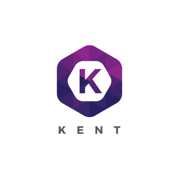 ilustraciones, imágenes clip art, dibujos animados e iconos de stock de ilustración del logotipo de la carta k en el estilo poligonal - letter k