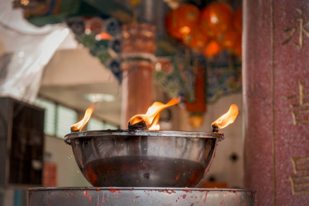 istock Candlelight in a Chinese temple 1200059085