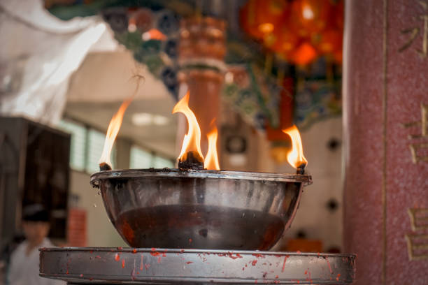 istock Candlelight in a Chinese temple 1200059087