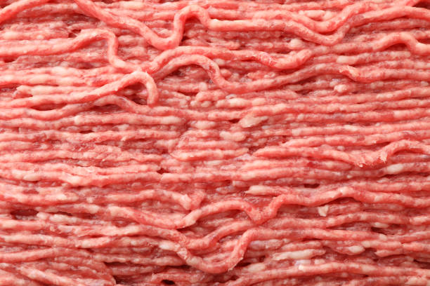 istock Tasty minced meat texture background, close up 1200061353