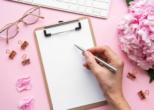 istock Home feminine desk 1200064799