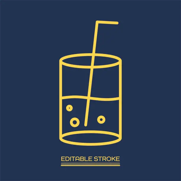 Vector illustration of Popular Bar Drinks Line Icon. Editable Stroke