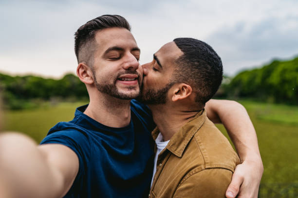 istock Gay couple making selfie 1200071156