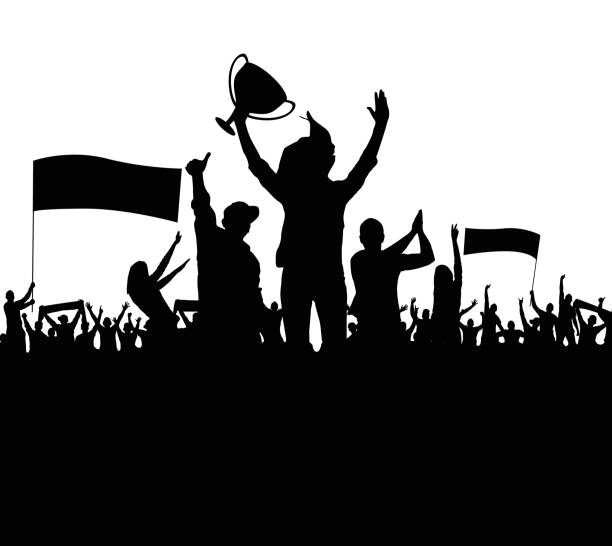 istock Girl champion and Cheering fans 1200072613
