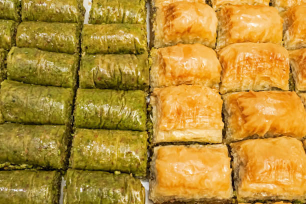 istock traditional turkish baklava and sarma with pistachios 1200072936