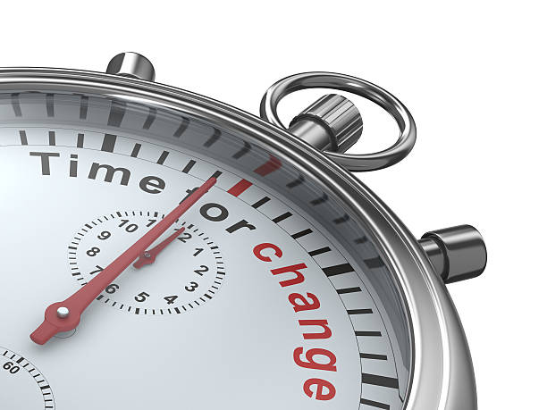 istock Time for change. Stopwatch on white background. Isolated 3D imag 120007642