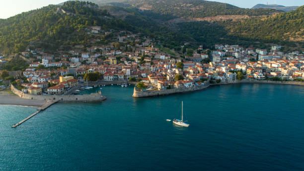 Nafpaktos marina and town
