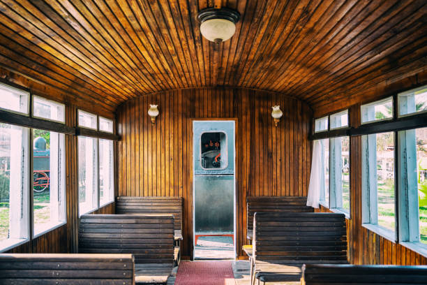 istock Old-fashioned train wooden wagon 1200078848