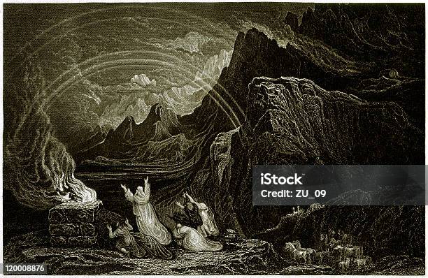 Noahs Sacrifício Publicado 1836 - Arte vetorial de stock e mais imagens de Noah - Espiritualidade e Religião