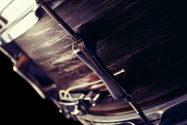 istock Close-up Drum set in a black background 1200093344