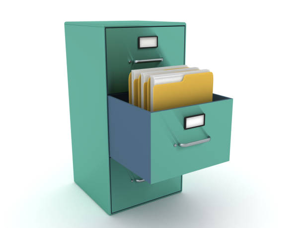 istock 3D Rendering of file cabinet with folders in it 1200094216