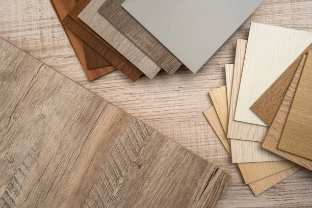 istock color sample boards for design on wooden desk. 1200096740