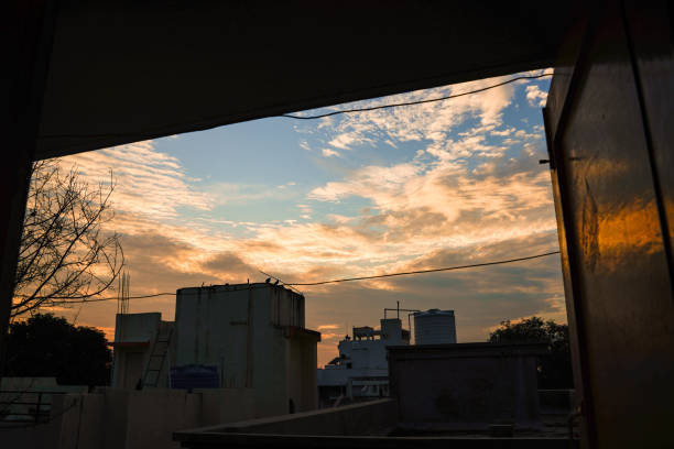 istock Beautiful sunrise or sunset lighting the clouds softly 1200096759