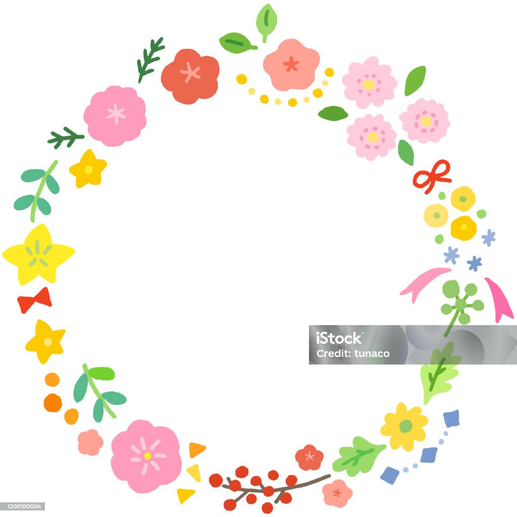 Spring Circle Frame Spring Flowers Decoration Circle Frame Stock Illustration - Download ...