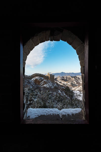 Great Wall of China after snow