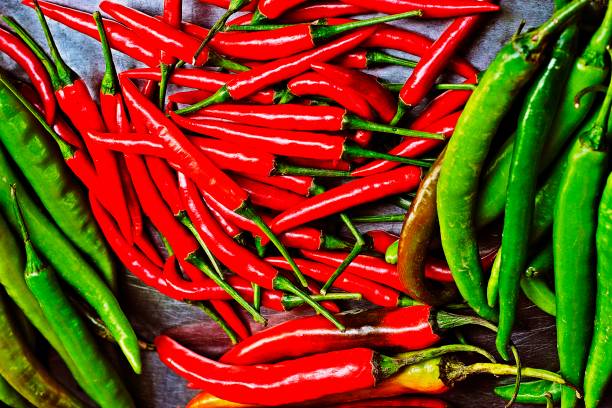 istock Red and green chili. 1200102939