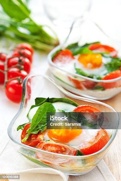 Baked Eggs Stock Photo - Download Image Now - Appetizer, Baked, Breakfast
