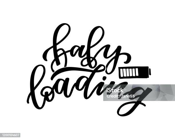 Baby Loading Photo Baby Loading Cute Hand Drawn Doodle Lettering Postcard Baby Shower ...
