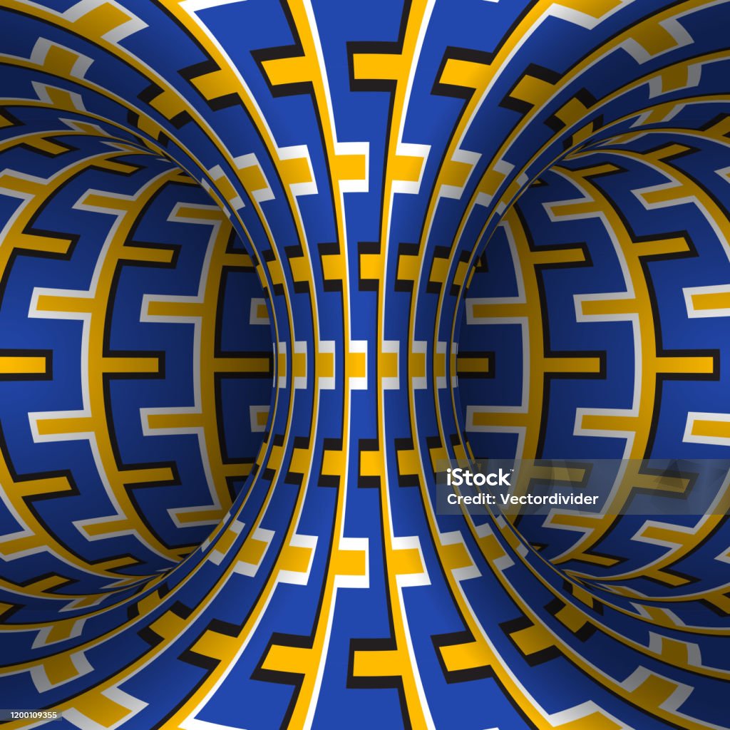 Di Chuyển Hình Xuyến Có Hoa Văn Của Sọc Trang Trí Màu Vàng Xanh ...