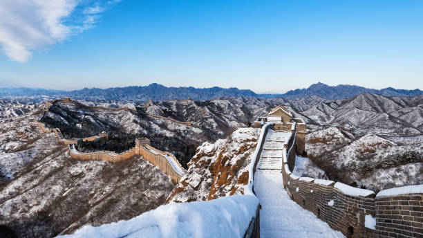 istock Great Wall of China covered with snow 1200109735