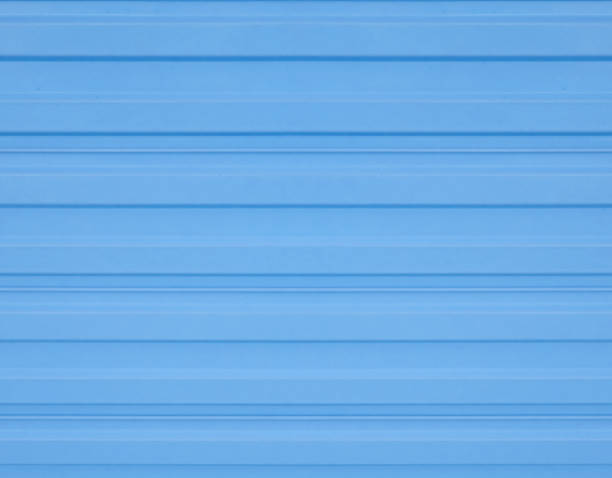 Light blue corrugated metal sheet background