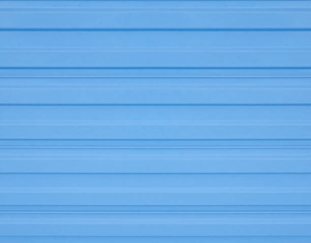 fundo ondulado azul claro da folha de metal - architecture roof aluminum sheet industry - fotografias e filmes do acervo