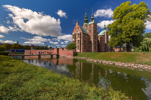 Rosenborg Castle or Rosenborg Slot on a sunny day, Copenhagen, capital of Denmark