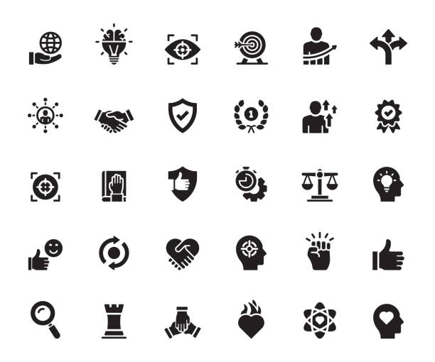 Simple Set of Core Values Related Vector Icons. Symbol Collection. Simple Set of Core Values Related Vector Icons. Symbol Collection. honesty stock illustrations