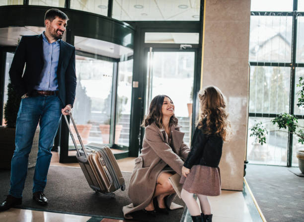 istock Family arriving at the hotel 1200117465