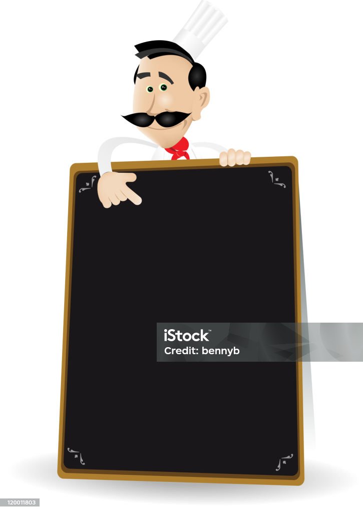 Chefkoch-Menü hält eine Tafel mit Heutiges Special - Lizenzfrei Ankündigung Vektorgrafik