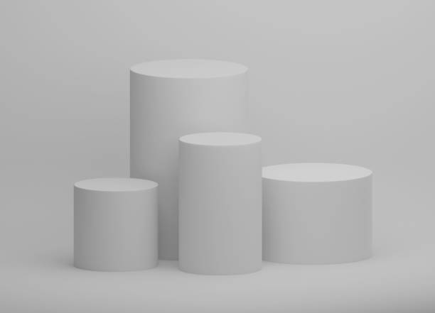 side-by-side white columnar 3dcg images - 3dcg imagens e fotografias de stock