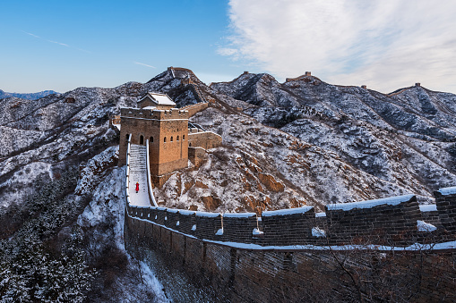 Great Wall of China after snow