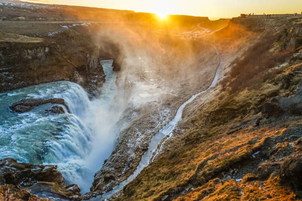 istock Waterfall and the sunrise of Iceland Gullfoss 1200121664