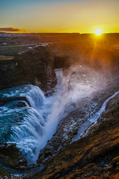istock Waterfall and the sunrise of Iceland Gullfoss 1200121733