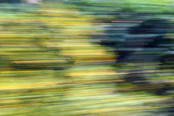 Photos through glass while the train window , blur picture