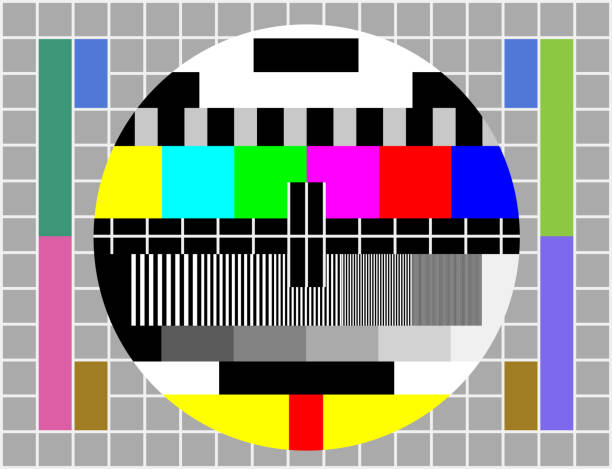 TV Test Pattern TV Color Test pattern vector graphic no signal stock illustrations