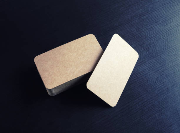 istock Brown paper business cards 1200135983