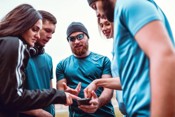 istock Time Running Trials For Athletic Group Of Friends 1200136431