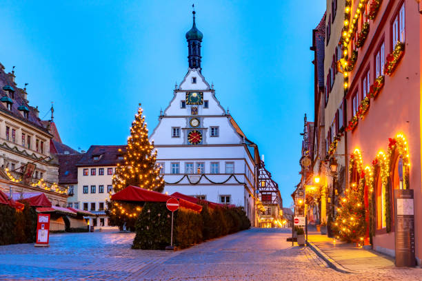 christmas rothenburg ob der tauber, allemagne - rothenburg old town travel tourism photos et images de collection