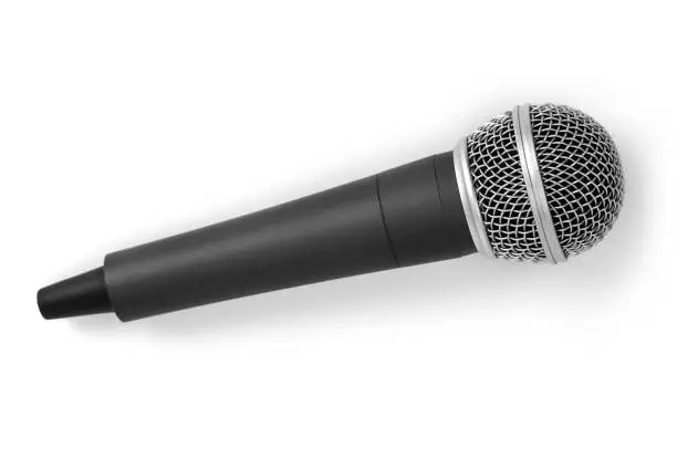 Wireless microphone on white background