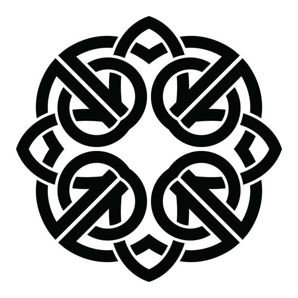 кельтский узел абстрактный декоративный орнамент вектор. - knotwork stock illustrations