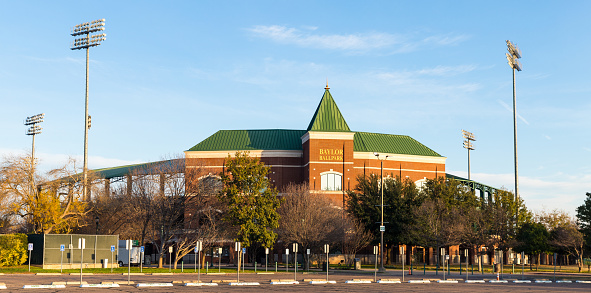 Waco, TX / USA - January 12, 2020: Baylor Ballpark used for baseball, on the campus of Baylor University