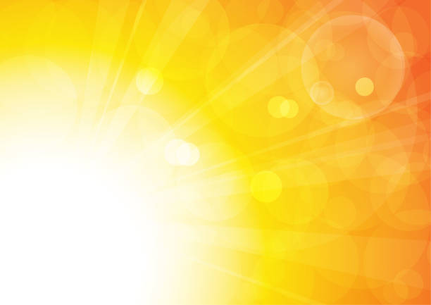 Vector : Yellow sunshine and lenflare background vector art illustration