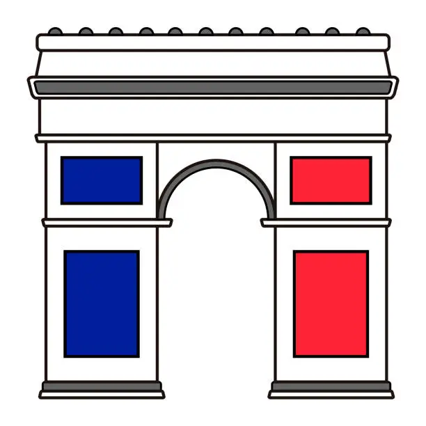 Vector illustration of Isolated Arch of Triumph monument outline