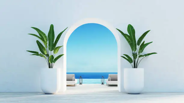 Gate to the sea view & Beach living - Santorini island style