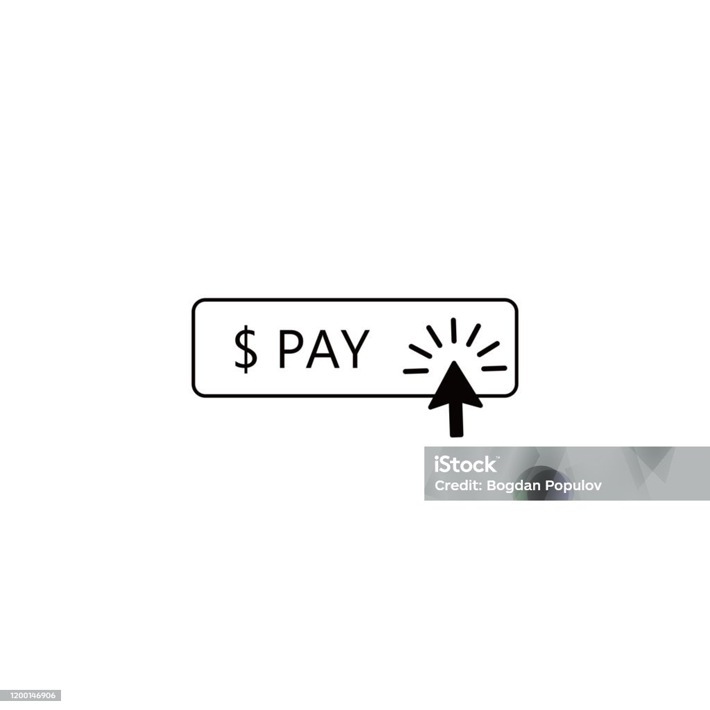 Clickpay Button Pay Button And Click Mouse In The Middle Stock Illustration - Download ...