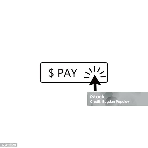 Paying Button Clicker Pay Button And Click Mouse In The Middle Stock Illustration - Download ...