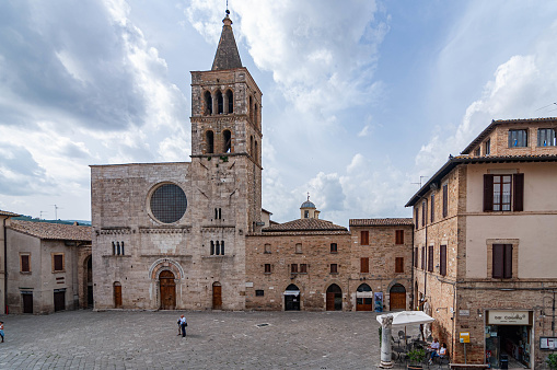 Montefalco - September 20: Historical building in the center of the small village in Umbria region on September 20, 2014 in Montefalco, Italy