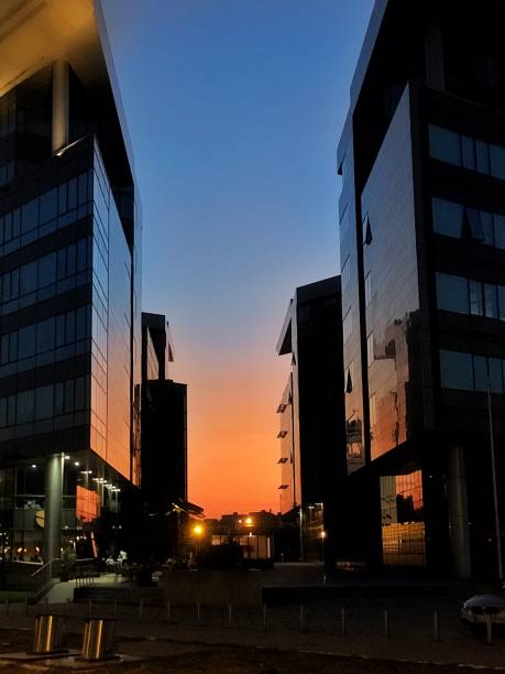 istock Perfect sky with glass buildings in Belgrade 1200149677